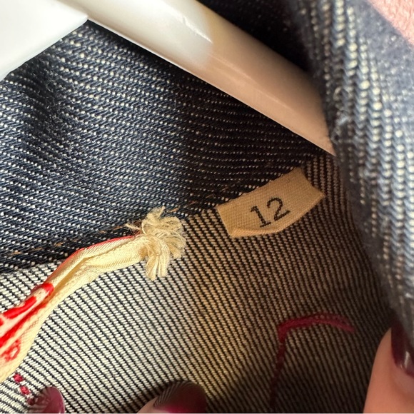 Levi’s orange tab 1970’s kid’s denim snap button embroidered “Clark” jacket - Picture 7 of 9